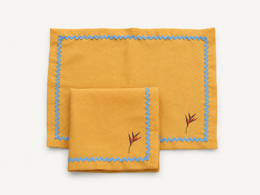 Kit Mantel + Servilleta  La Terraza - Flor de paraíso