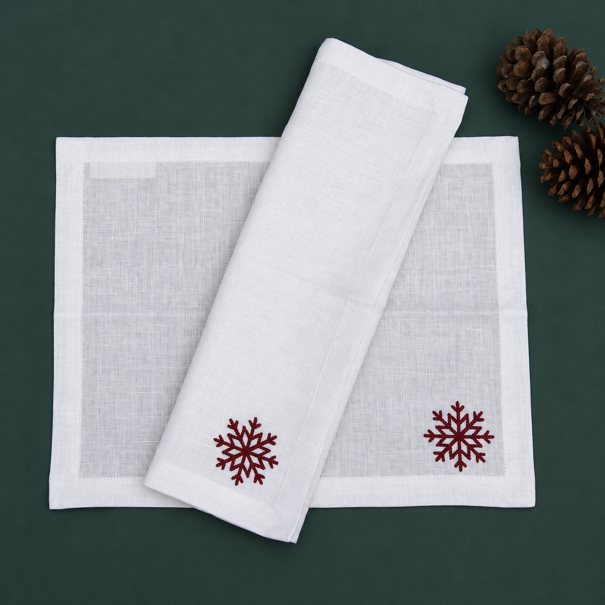 Kit Mantel individual + Servilleta First snow