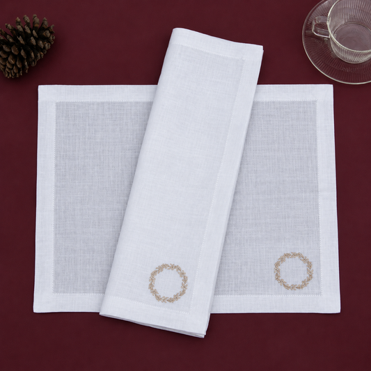 Kit Mantel individual + Servilleta Champagne